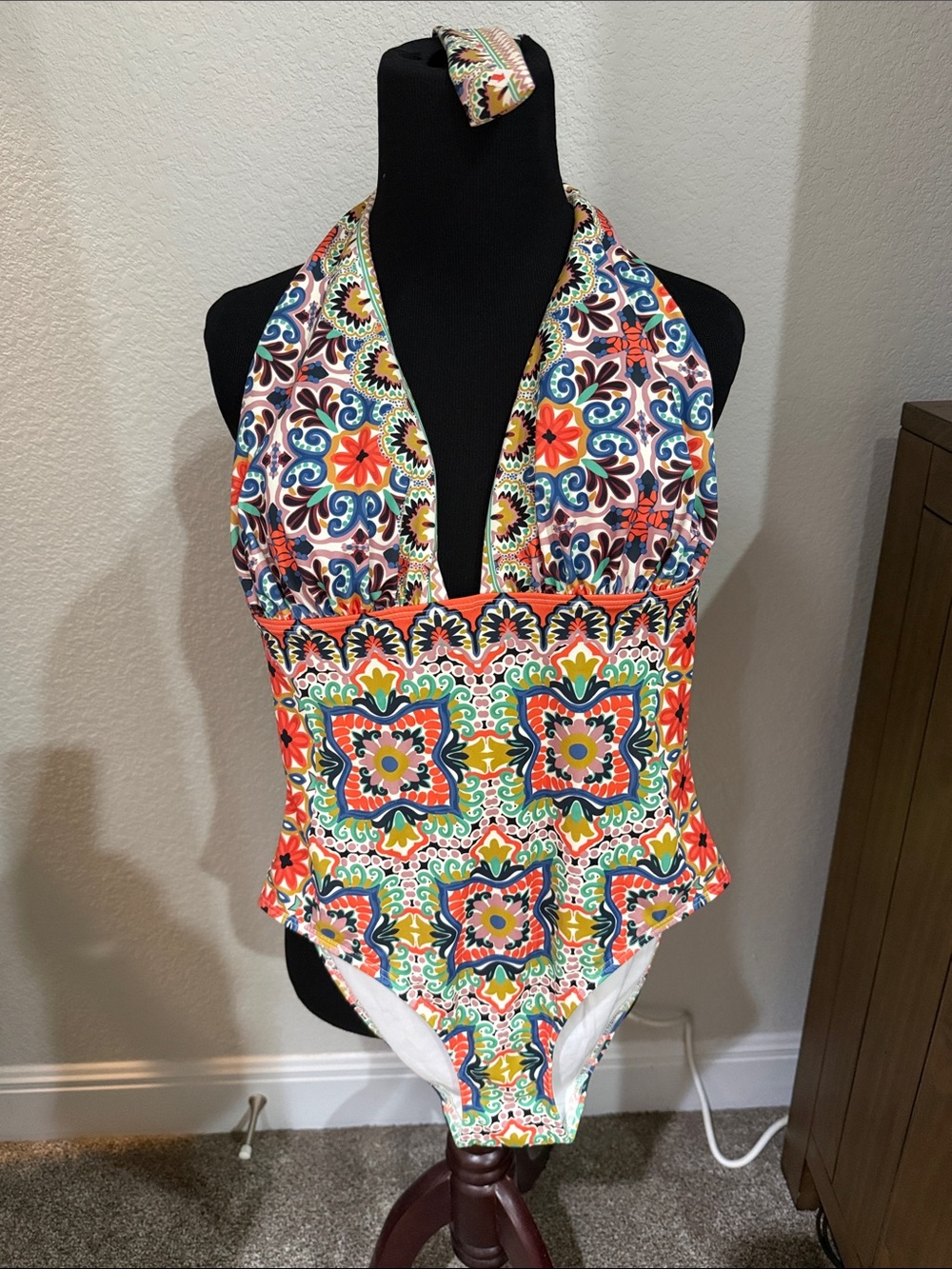 Boden Multicolor Halter One-Piece Swimsuit